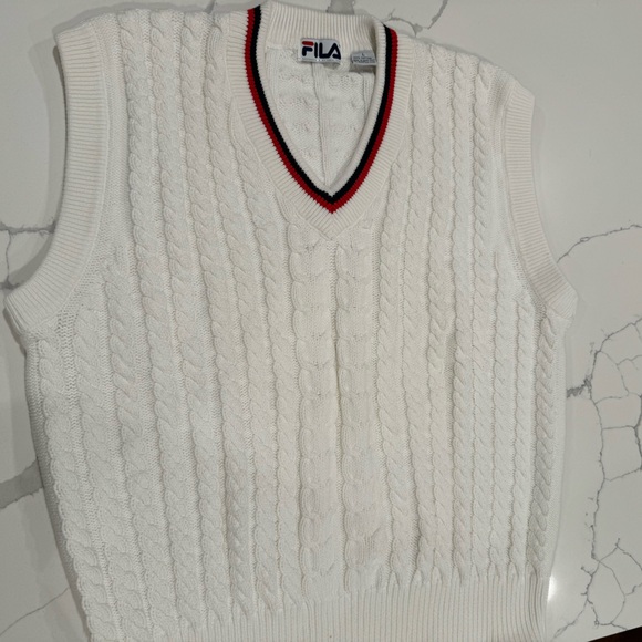 Men’s Vintage Fila Cable Knit Sweater Vest - Picture 8 of 10